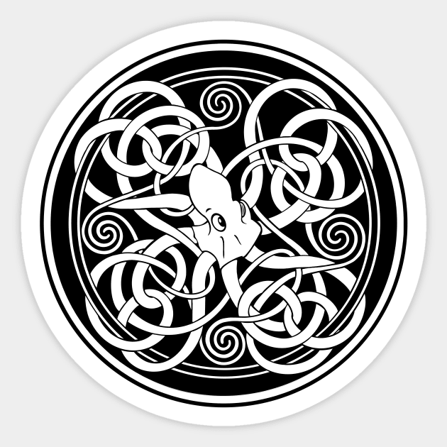 The Cyclic Celtic Octopus Sticker by RJKpoyp